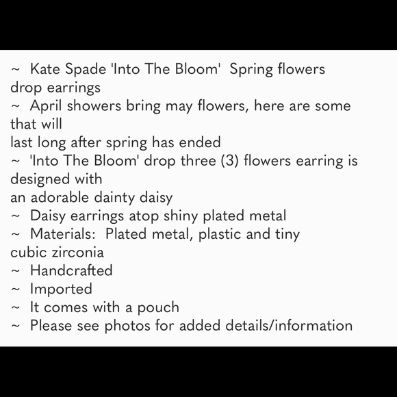 NWT Kate Spade NY "Into The Bloom" Daisy Drop Earings - Picture 9 of 10